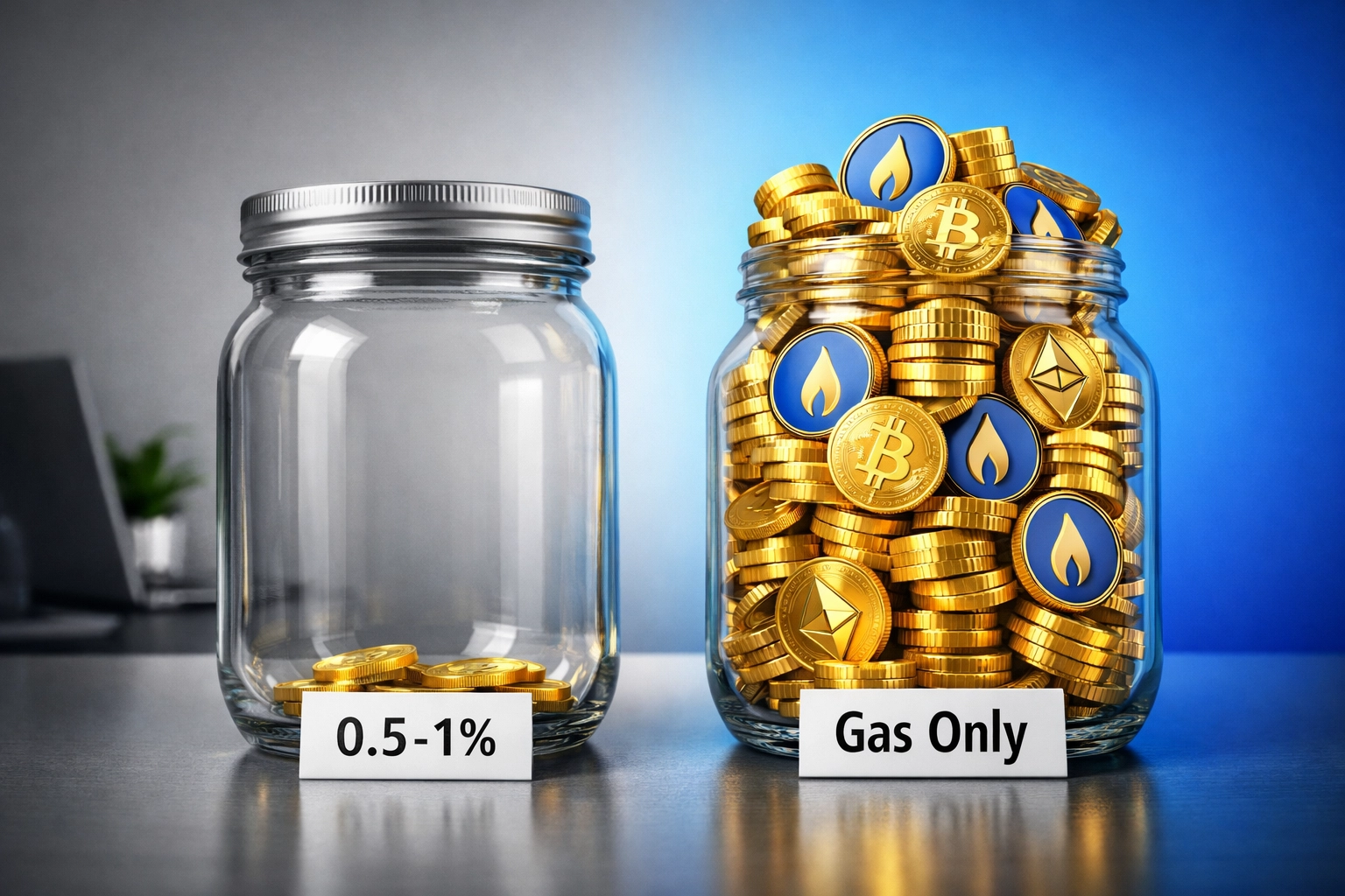 Crypto payment fee comparison: legacy processor costs vs Larecoin gas-only transaction savings