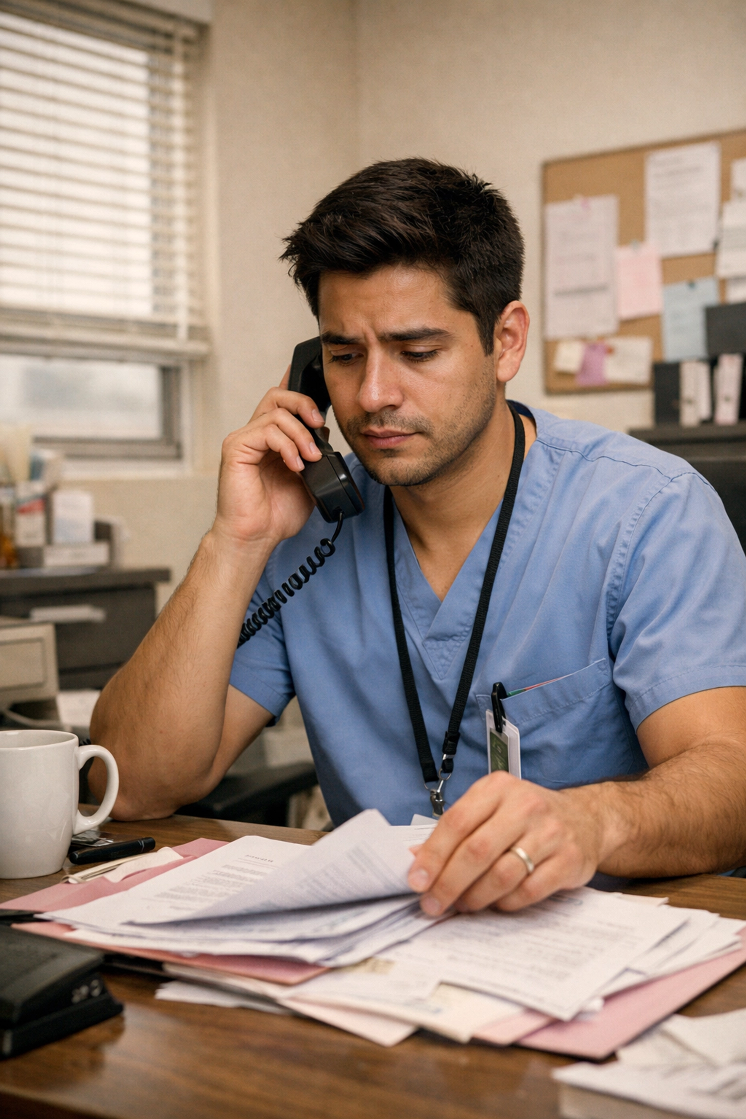 Nursing leader at desk struggling without a designated point of contact during DON onboarding