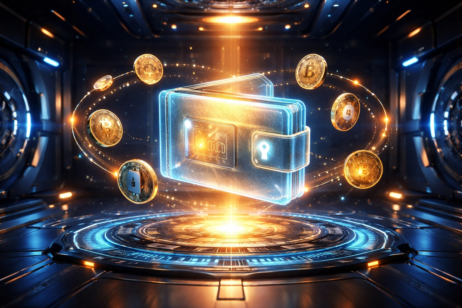 Digital vault symbolizing self-custody merchant accounts for secure Web3 global payments and lower interchange fees