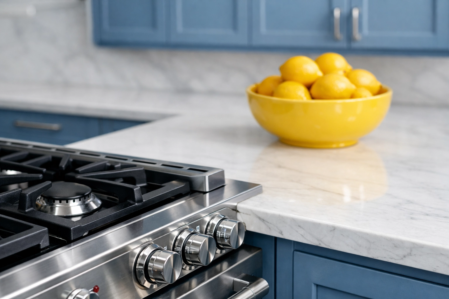 Professionally cleaned modern kitchen with spotless countertops and a stainless steel stovetop for Stow renters.