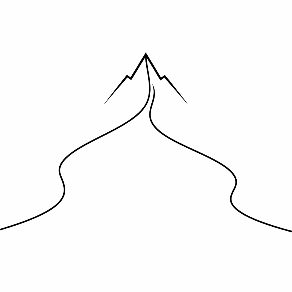 Abstract geometric paths merging into a mountain summit, representing a growth-oriented partnership.
