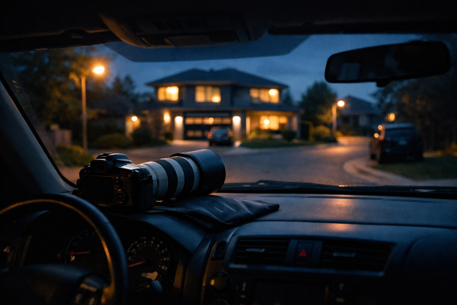 The Professional Investigator’s Guide to Pricing: Flat Rates vs. Hourly for Complex Cases A professional stakeout and surveillance mission conducted by a private investigator from a vehicle.