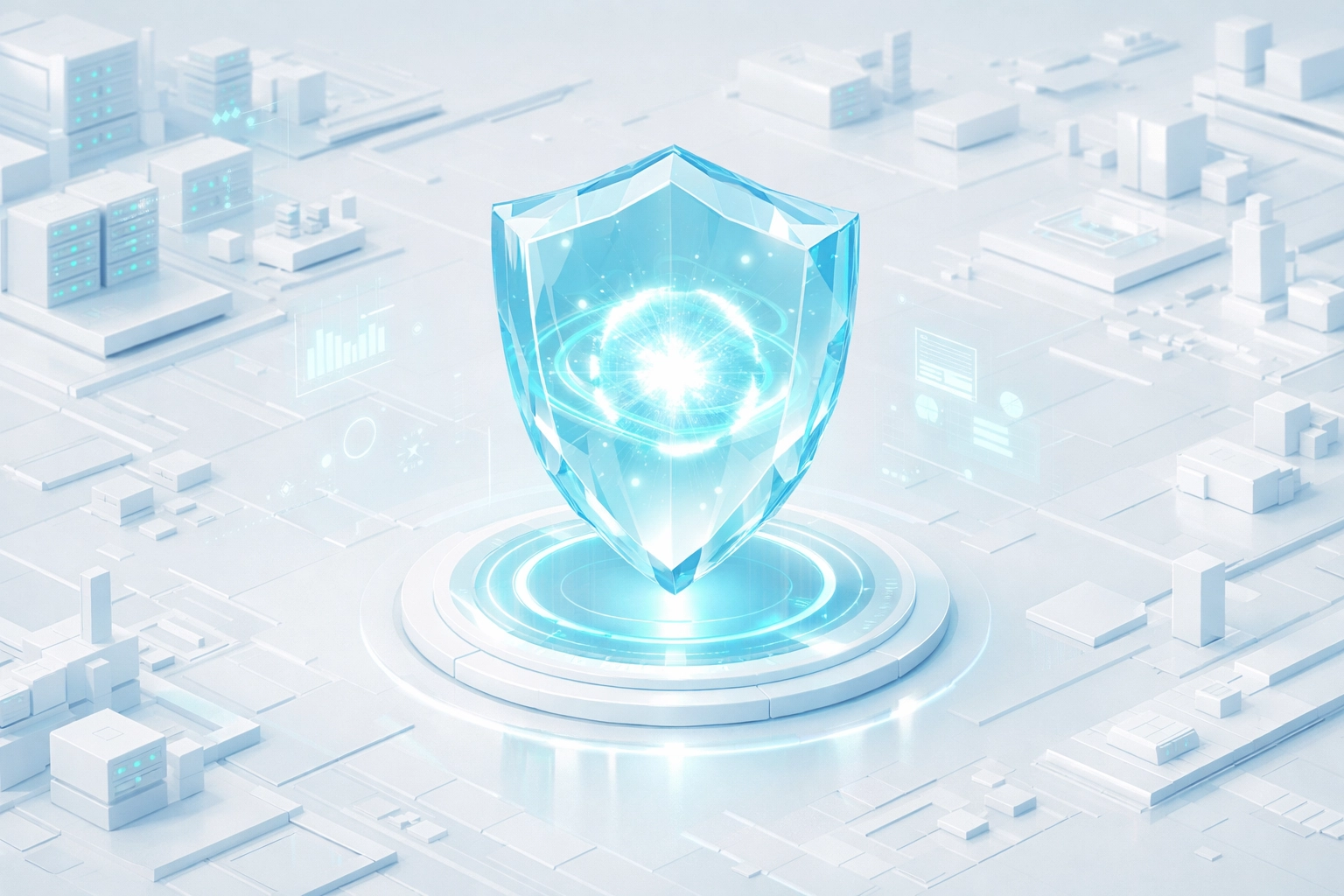 A digital shield representing website security and trust signals required for Google AdSense policy compliance.