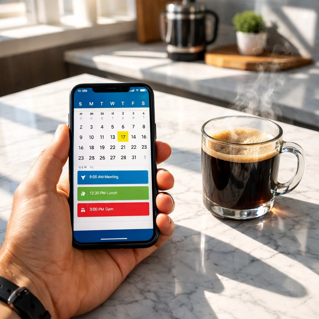Scheduling a catering event on a smartphone using the 801 Food Trucks easy online booking tool.