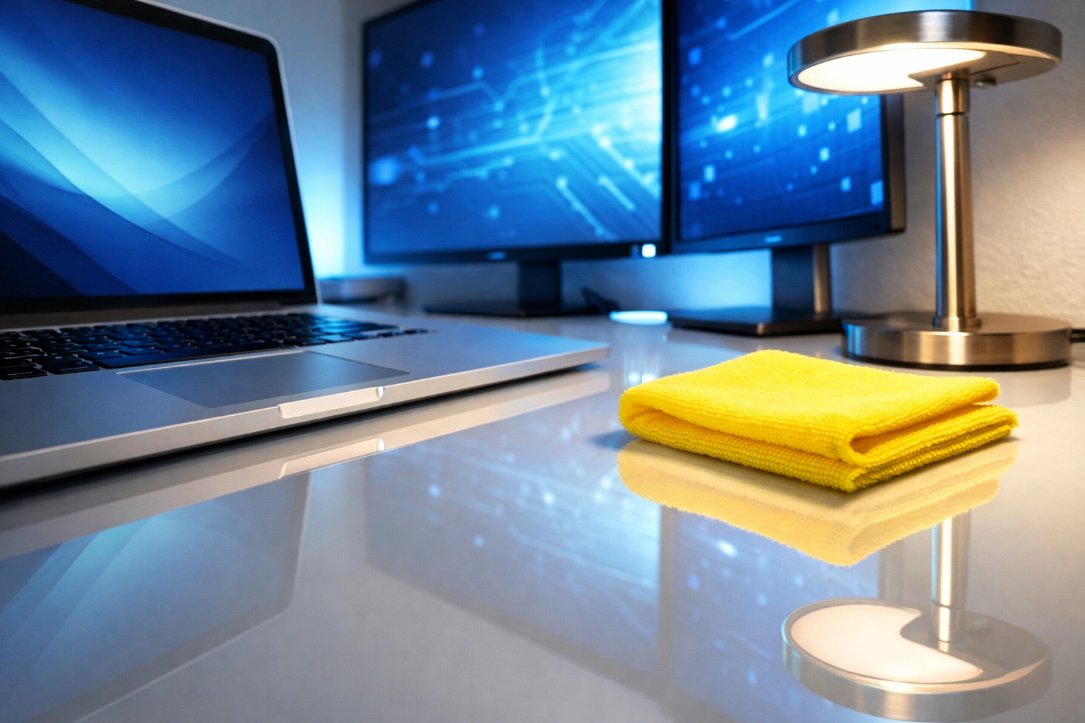 Sanitized executive workstation showing detail-oriented commercial cleaning Waltham MA for modern tech offices.