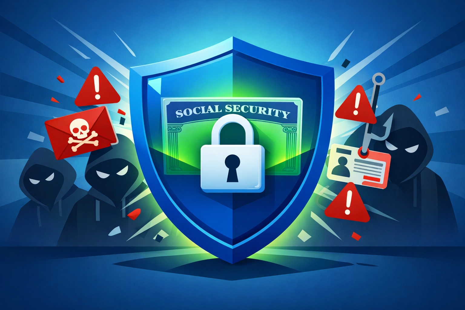 Tax fraud protection shield preventing identity theft on tax returns