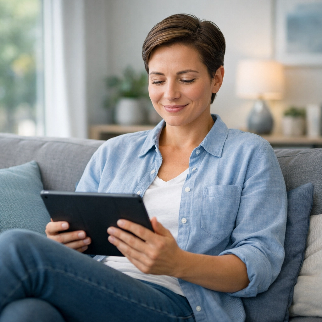 A relaxed person receiving financial relief through an emergency loan.
