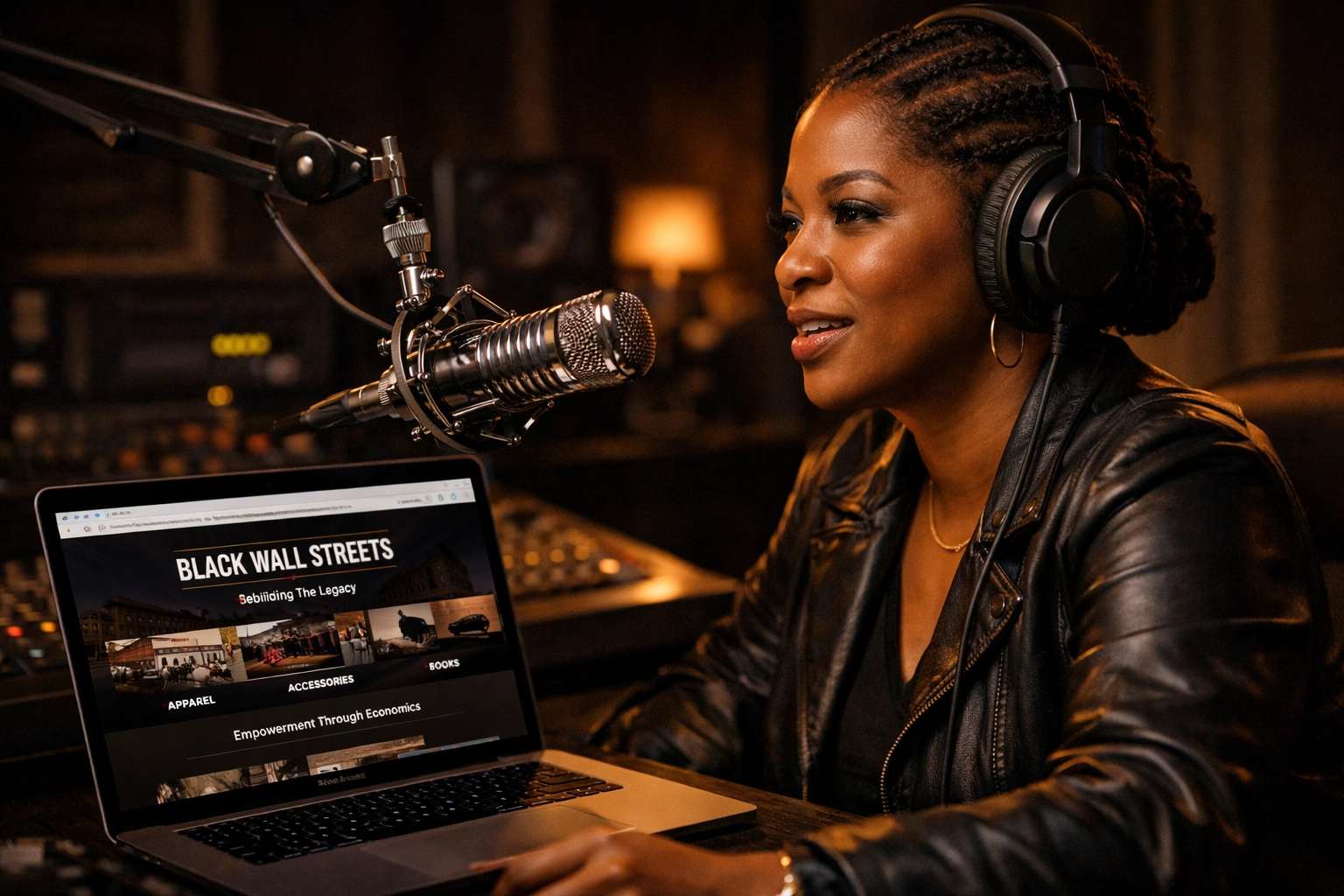 7 Black People of Interest to Inspire Your Next #Buyblack Purchase Black radio host in a studio using The Black Wall Streets platform to support the community.