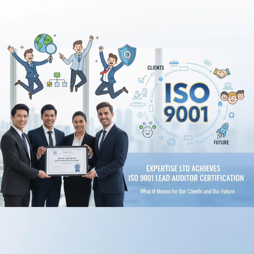Expertise Ltd Achieves ISO 9001 Lead Auditor Certification: What It Means for Our Clients and Our Future