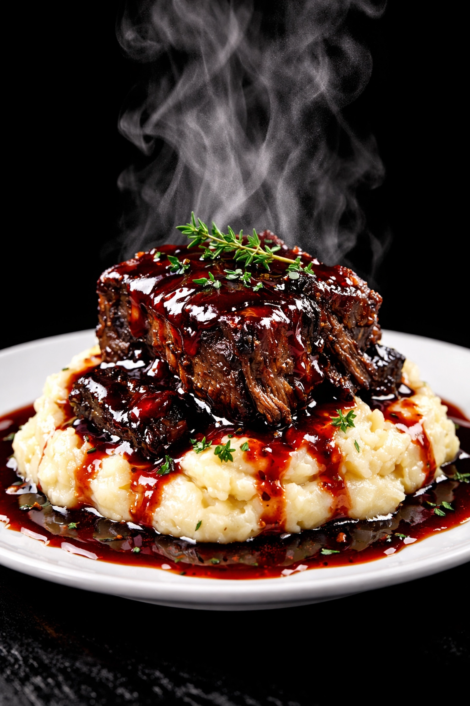 Gourmet braised short ribs and mashed potatoes served by an SLC food truck catering company.