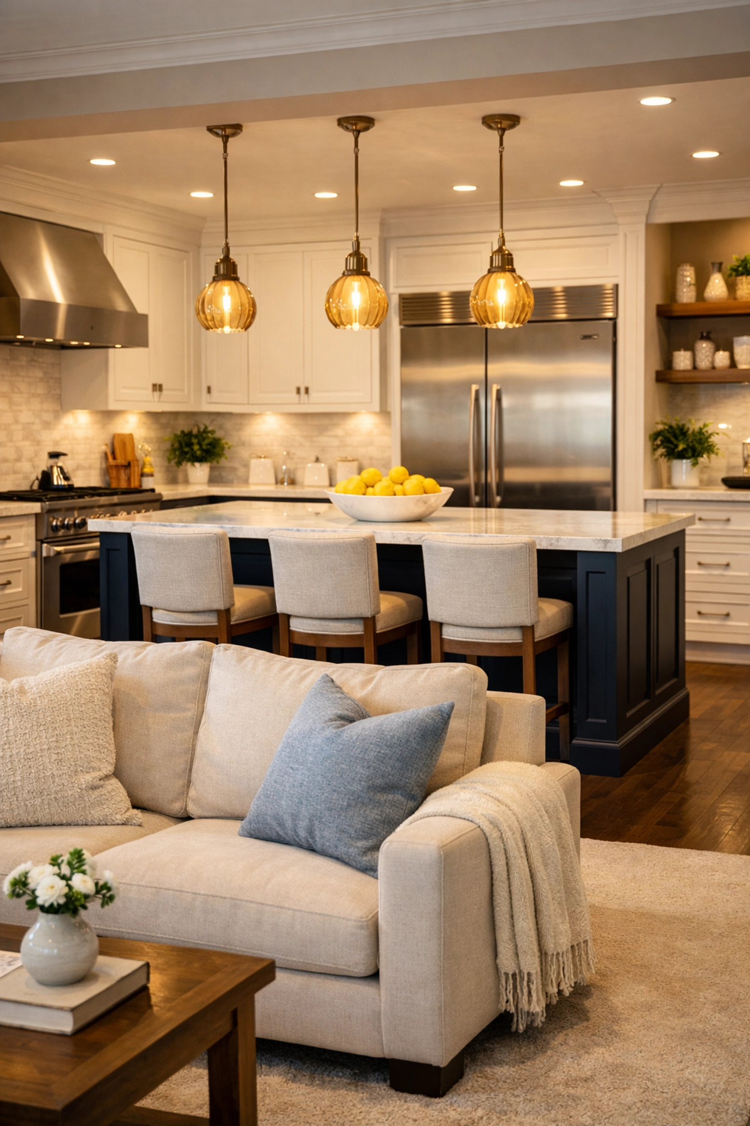 Sparkling luxury kitchen remodel ready for move-in after professional post construction cleaning in Maynard.