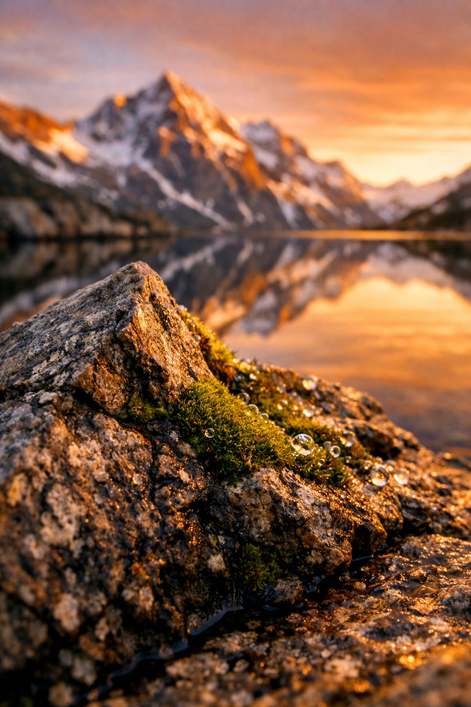 High-resolution landscape of a mountain lake at sunrise taken with the best mirrorless cameras for 2026.