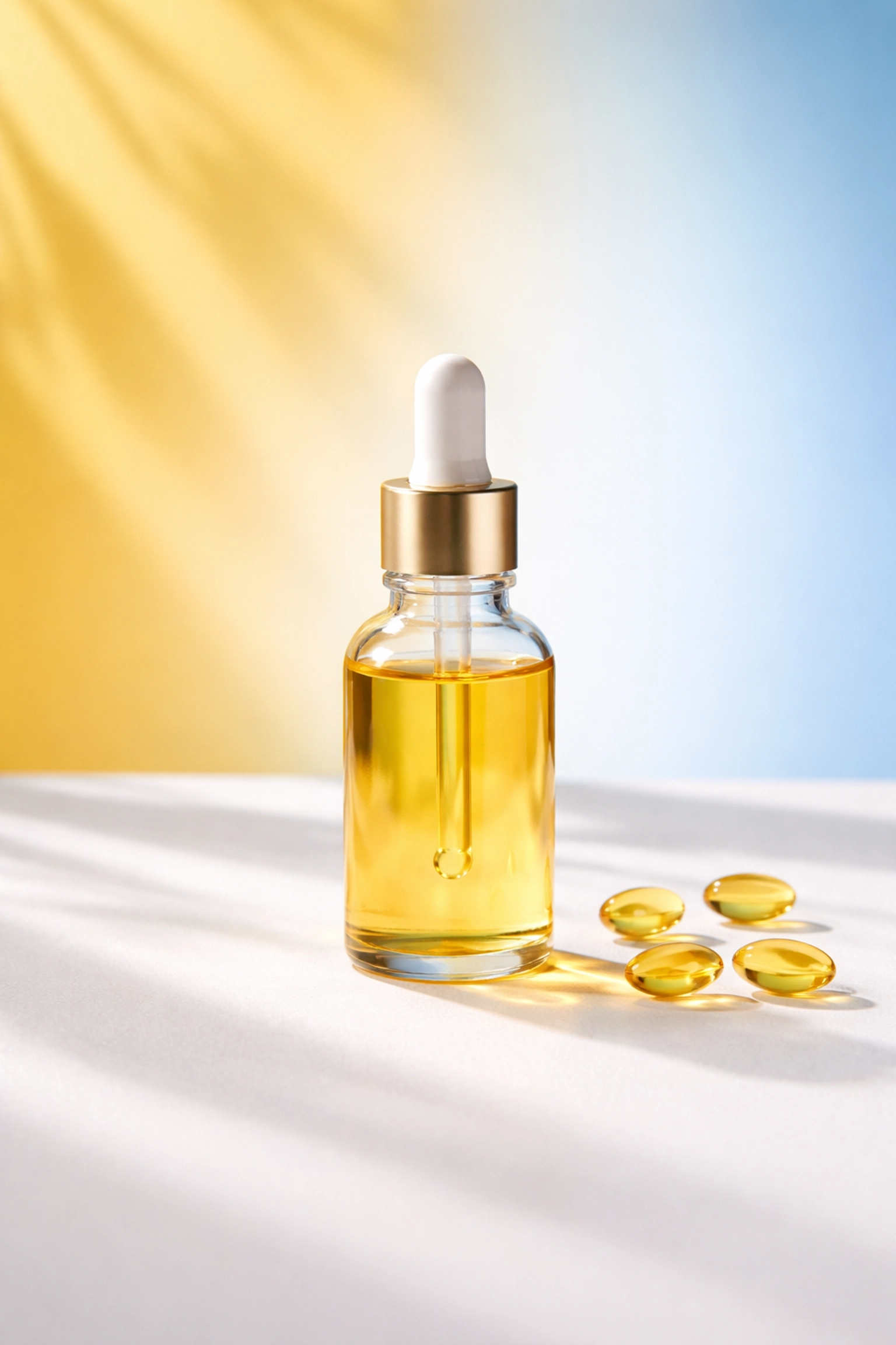 Vitamin D oil dropper bottle and supplement capsules illustrating the rise of vitamin D megadosing