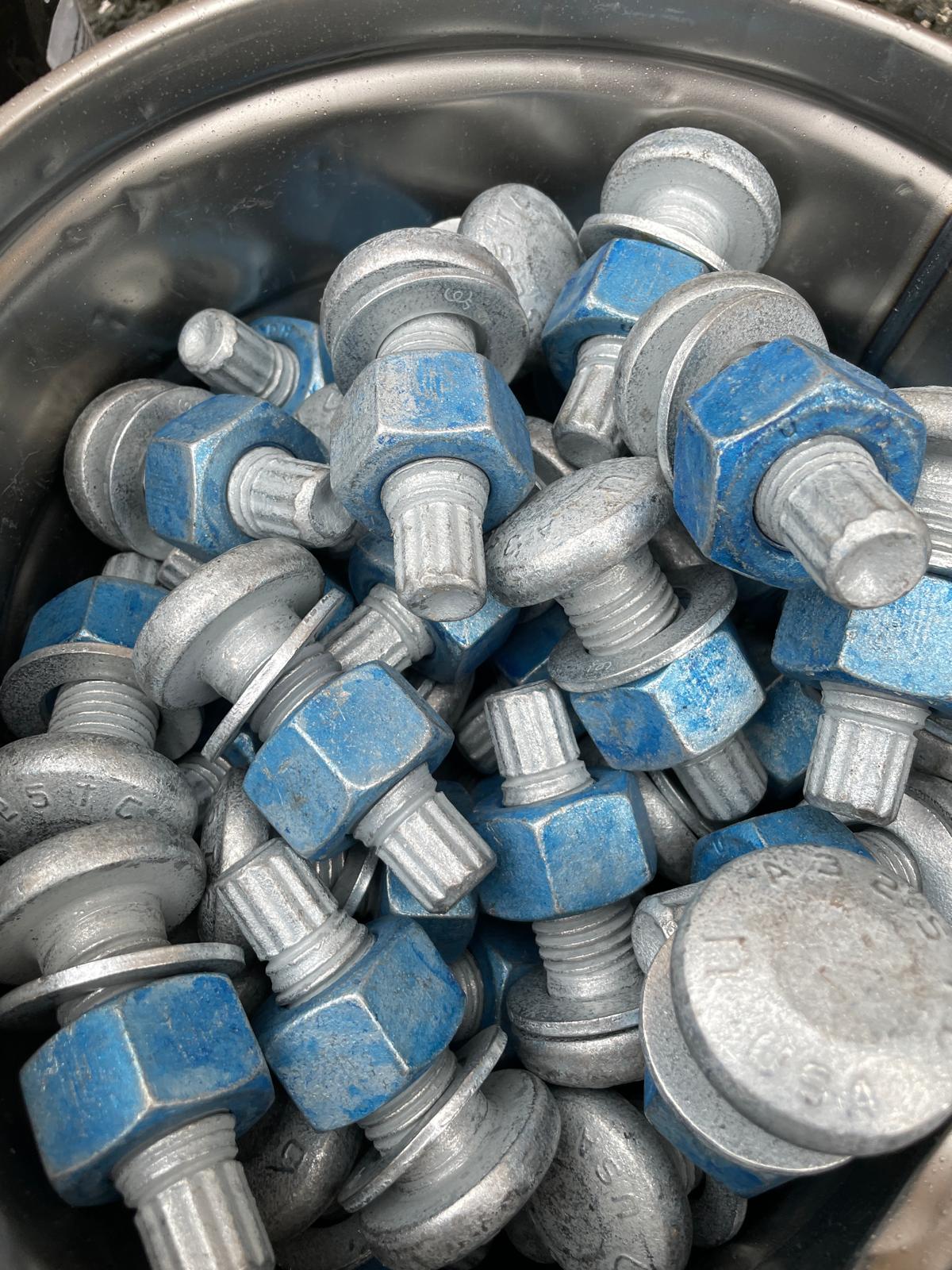 Bulk supply of galvanized TC bolts with built-in tension indicators