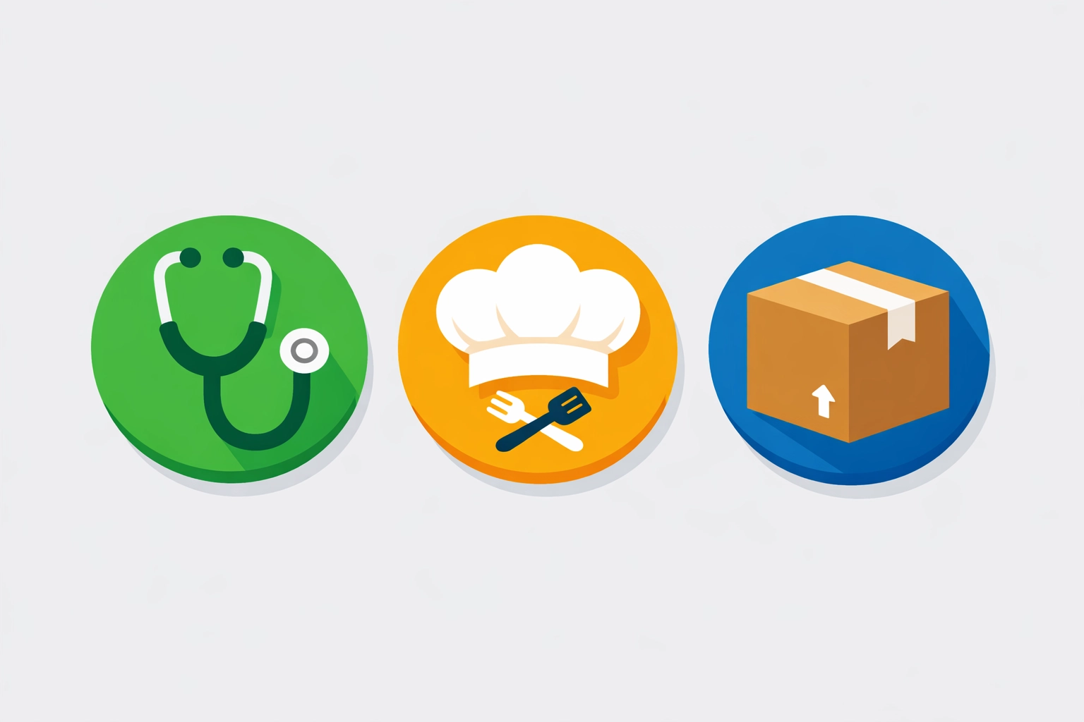 Icons for New Haven industries like healthcare and hospitality qualifying for 2026 tax exemptions.