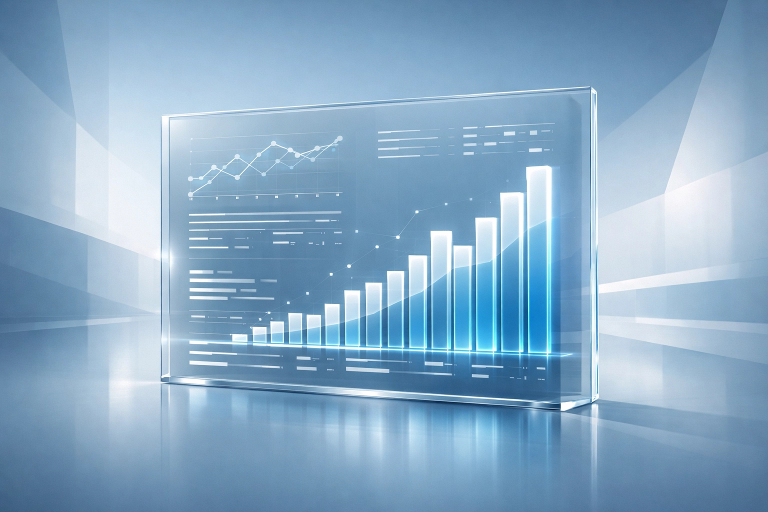A clean digital dashboard illustrating automated reporting and CRM integration for firms.