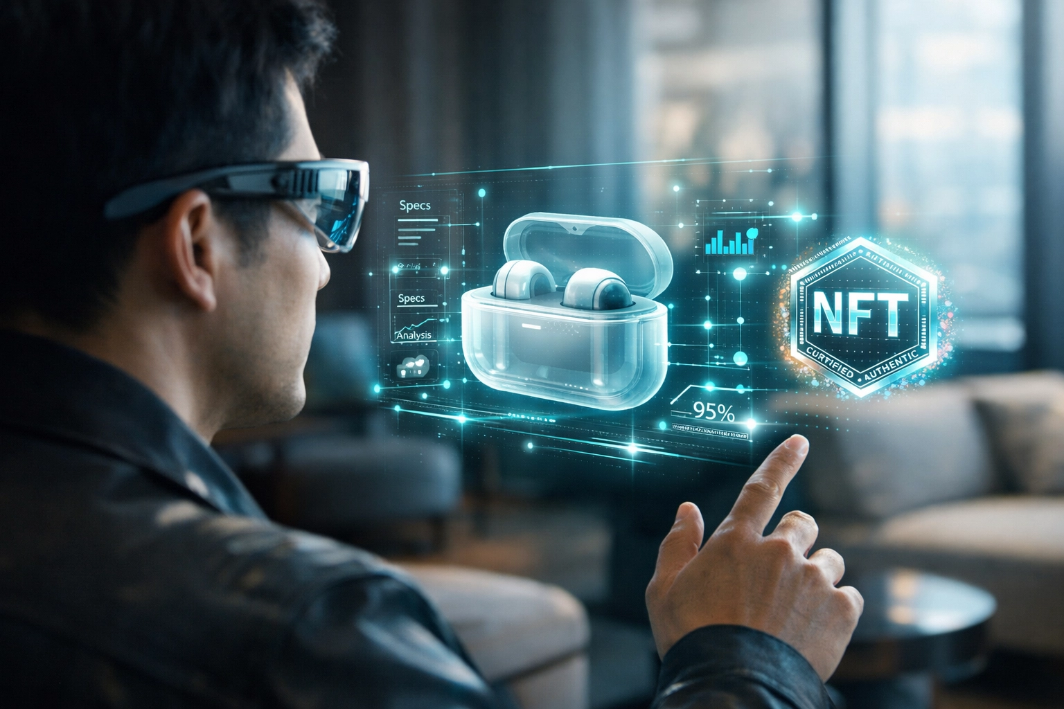 Shopping in the metaverse using AI data points and an NFT proof of authenticity for Web3 payments.