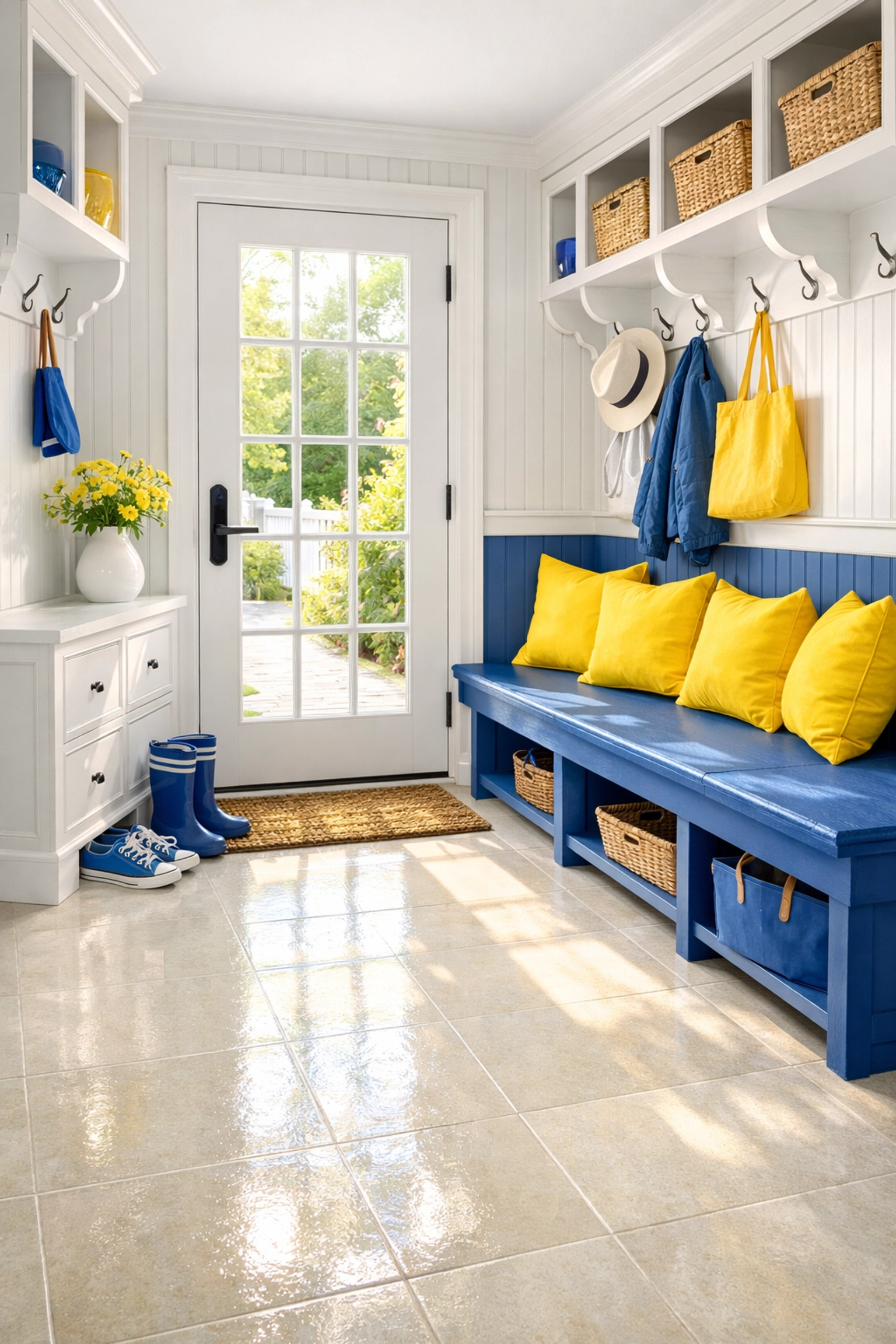 Bright and spotless sunroom with clean tiled floors following a professional Boston move-out service.