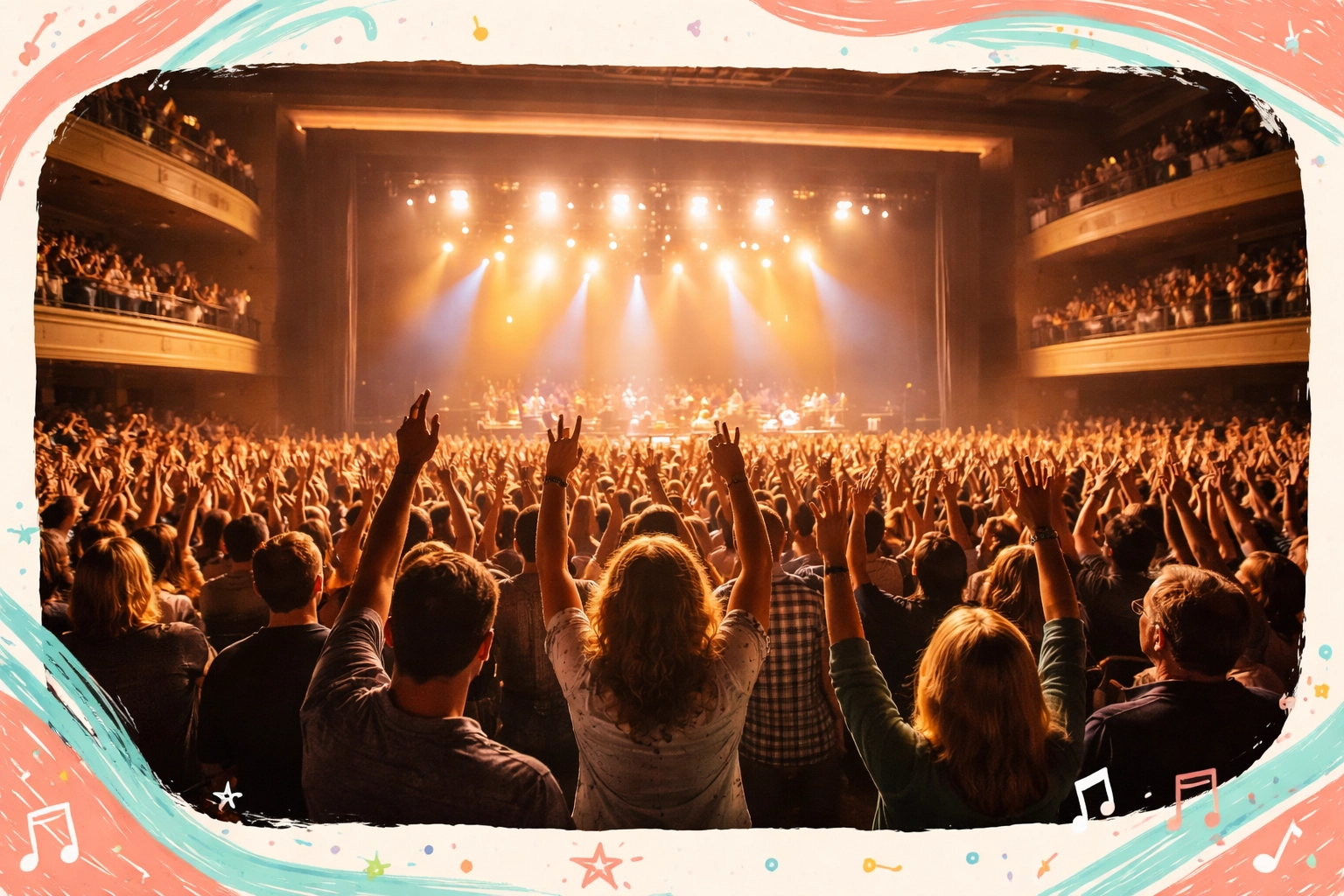 Crowd enjoying a classic rock concert at Morrison Center in Boise, highlighting local entertainment events.