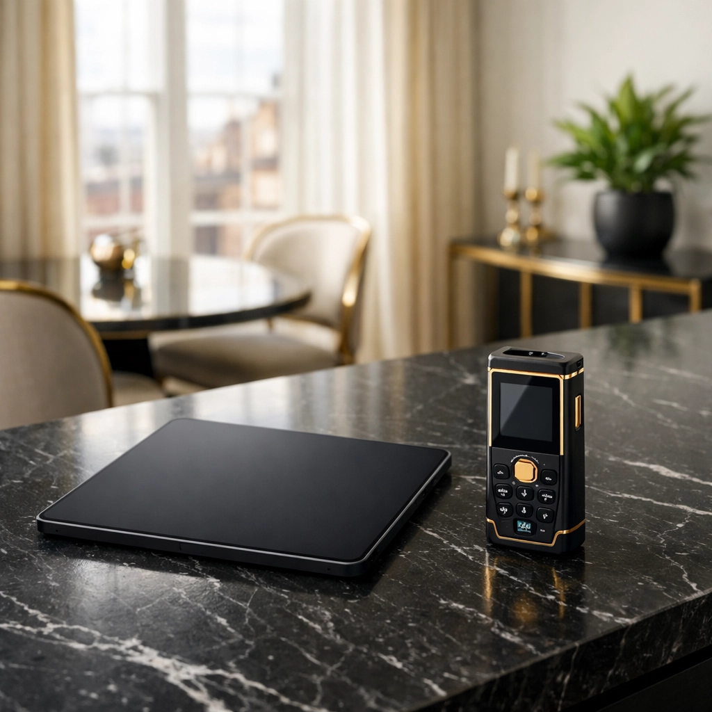 Professional inventory and EPC equipment in a high-end London property for efficient management.