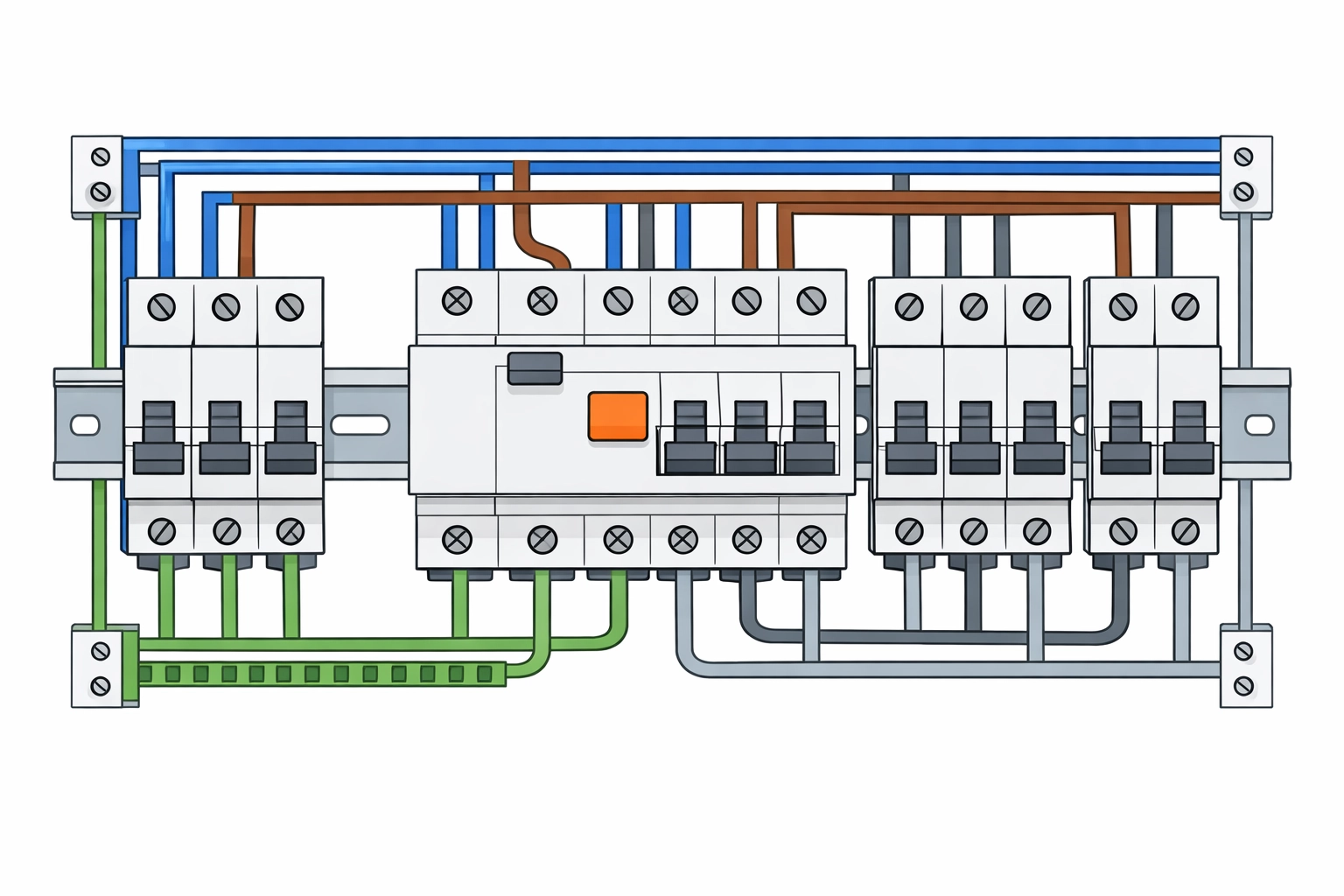 Moderner Verteilerkasten mit FI-Schutzschalter zur Erhöhung der elektrischen Sicherheit in Wien.