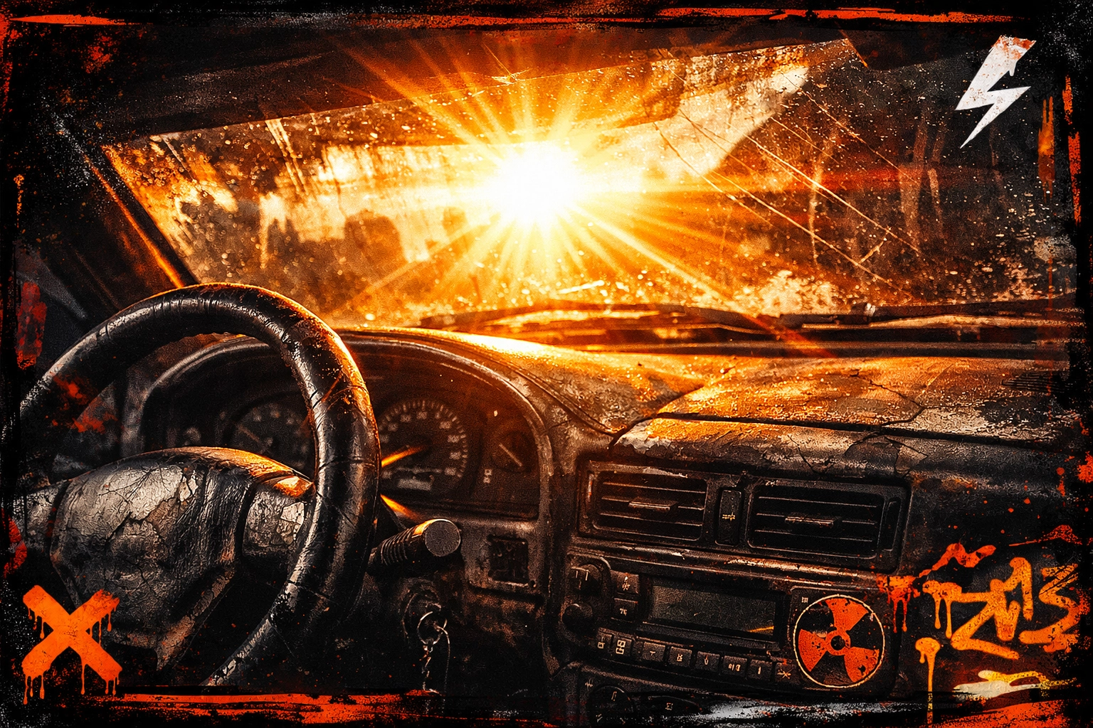 Sun-damaged car dashboard showing faded leather and UV damage before window tinting