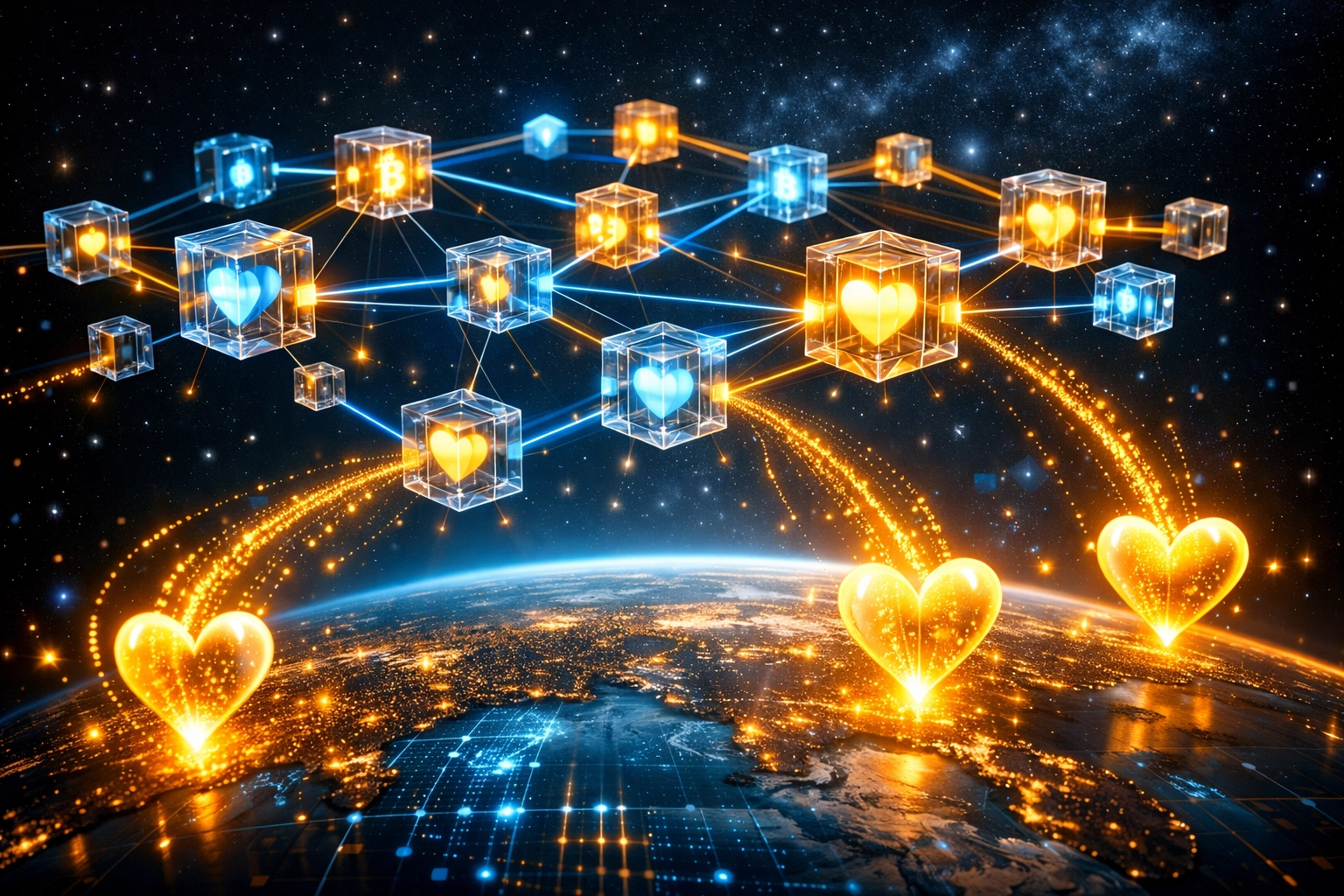 Larecoin blockchain network routing transactions to global hunger relief destinations automatically