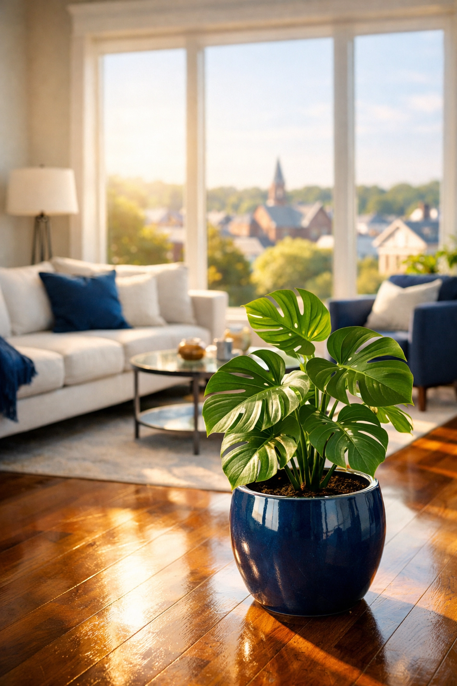 Clean living room featuring eco-friendly house cleaning Worcester MA standards for busy local professionals.