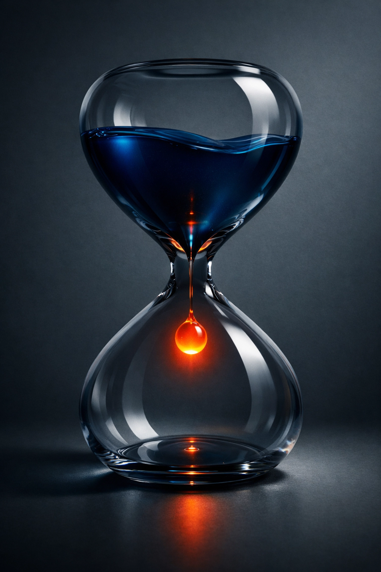 Hourglass with blue liquid representing the 2026 TCE ban deadline and TSCA chemical compliance.