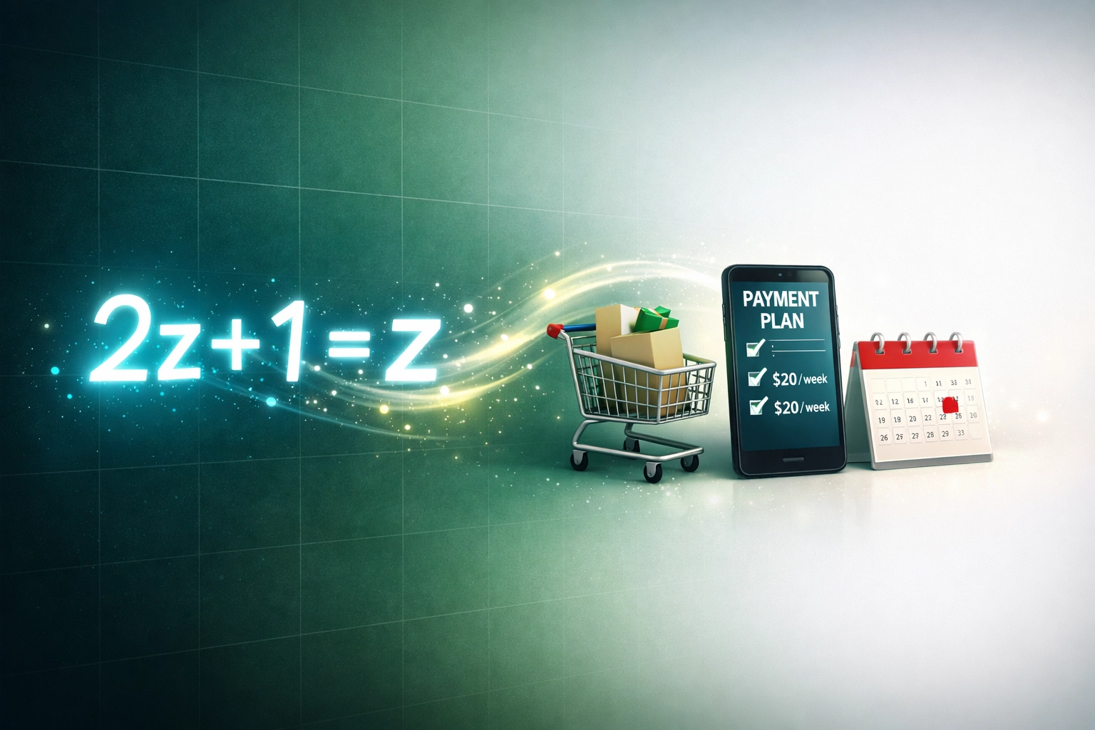 Linear equation transforming into real-world objects illustrating SAT algebra applications