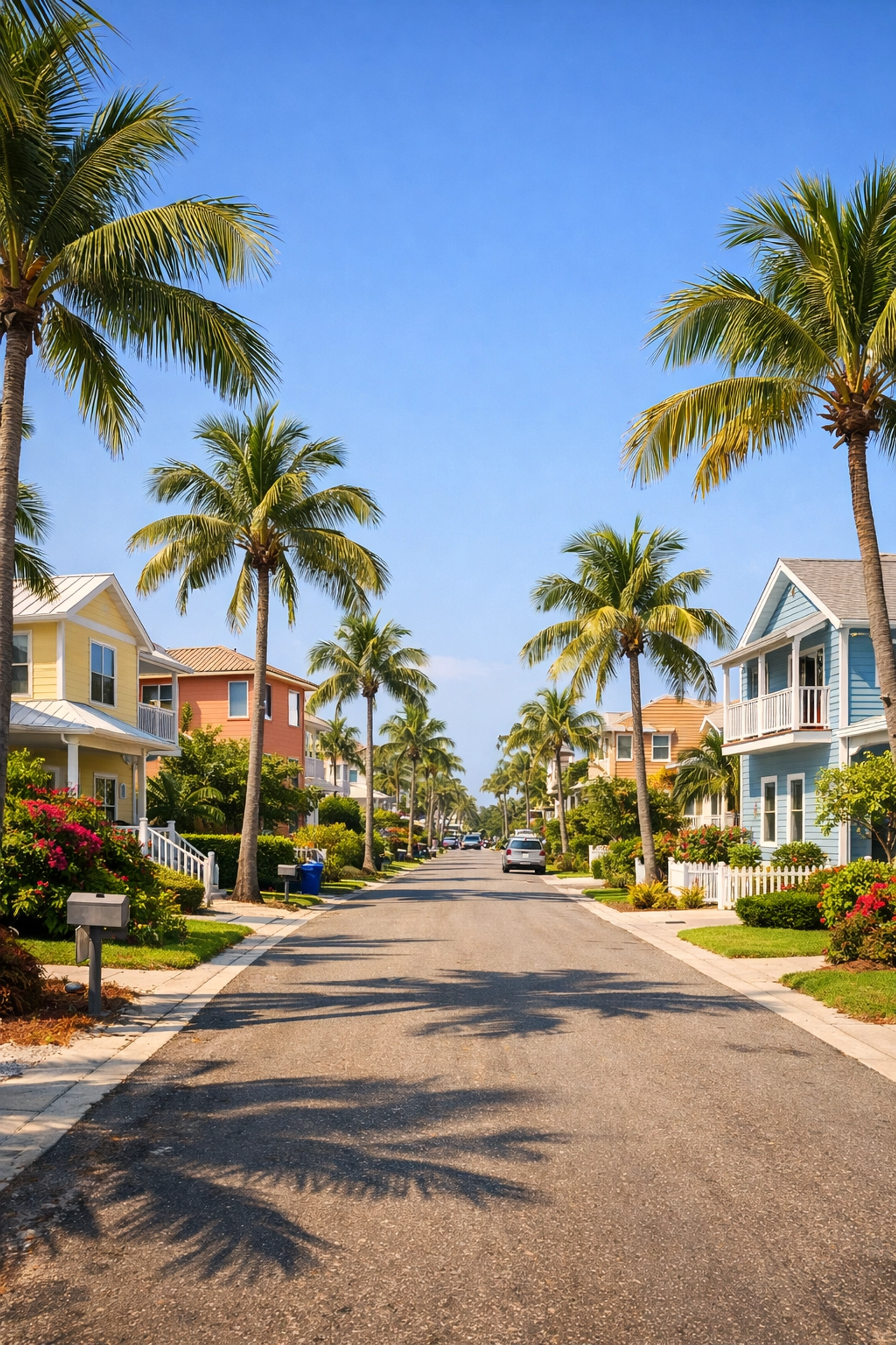 Treasure Coast Florida neighborhood street with homes in Port St Lucie Fort Pierce area