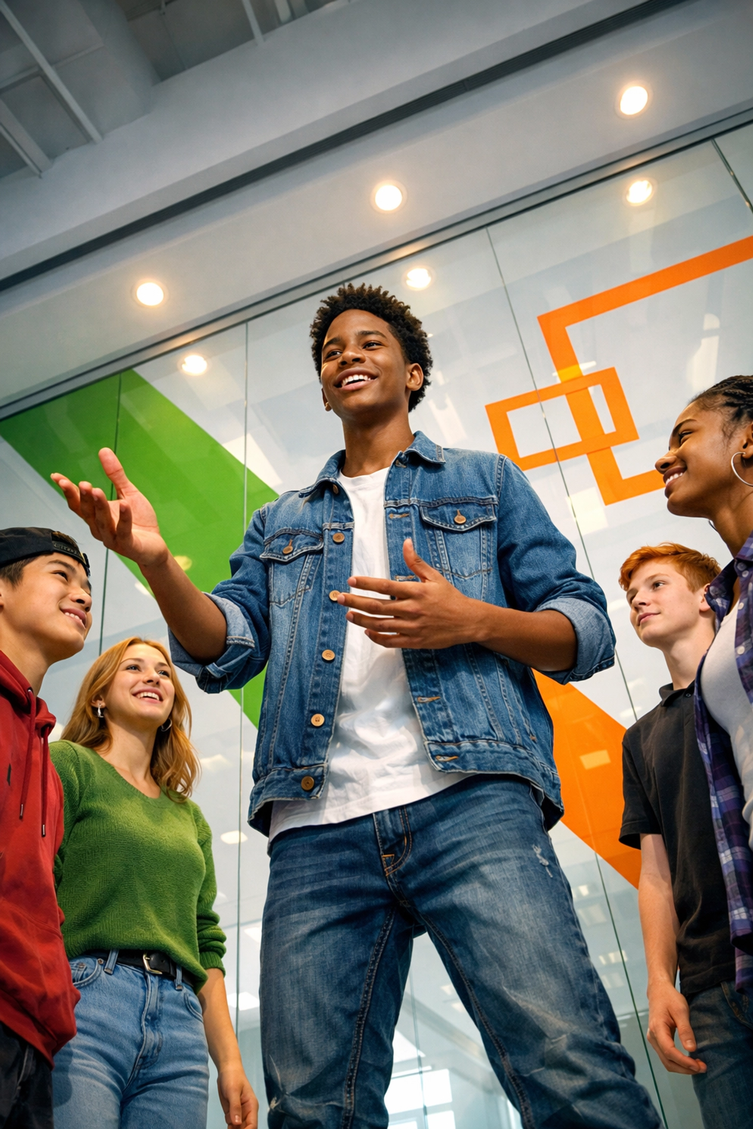 Diverse teens practicing leadership and group communication skills to build confidence for adulthood.