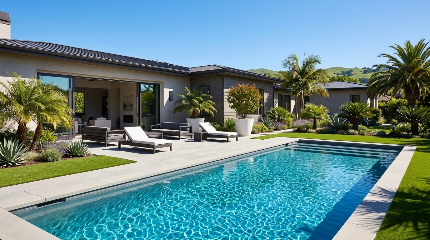 A stunning San Ramon pool representing the gold standard of backyard living.