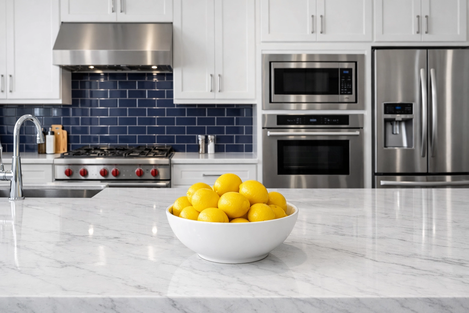 Perfectly organized modern kitchen in Worcester MA after a professional deep cleaning session.
