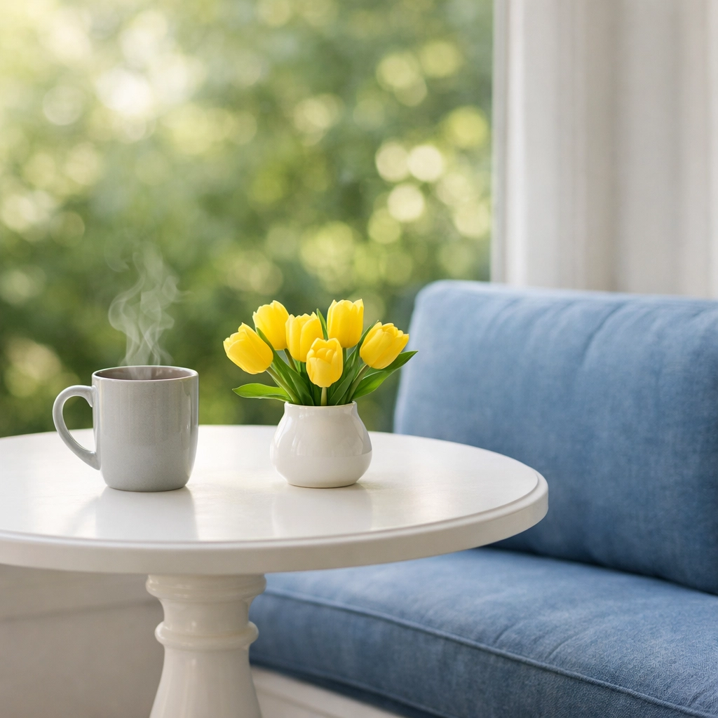 A sunlit and clutter-free breakfast nook showcasing the results of expert house cleaning services.