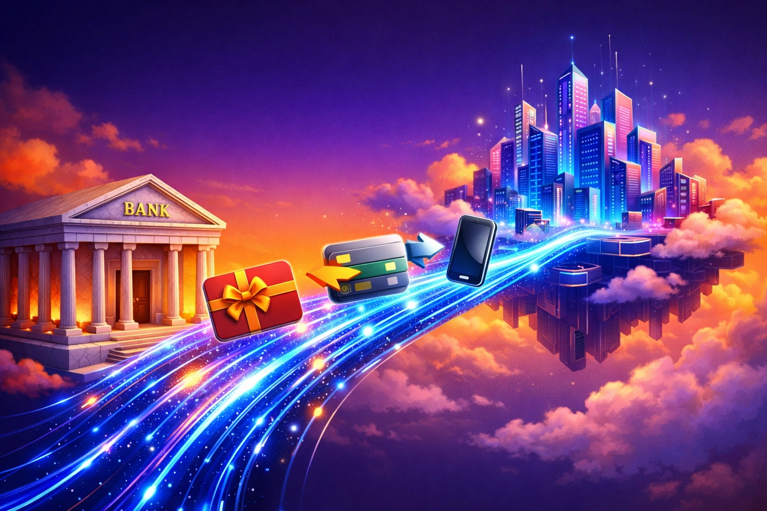 Seamless onboarding bridge from traditional banks to Larecoin Web3 payments and gift cards.