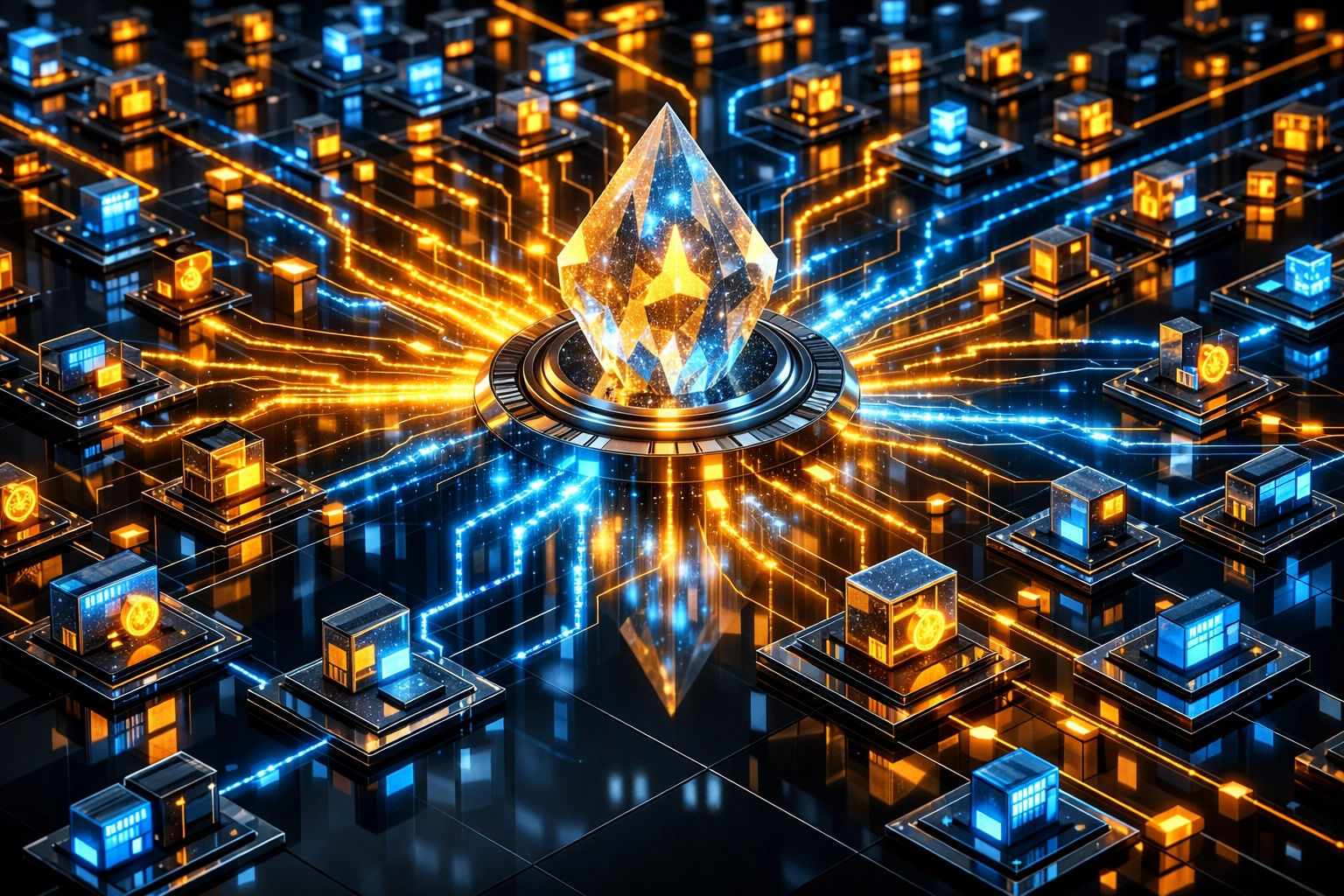 Enterprise crypto wallet management system showing master and sub-wallet architecture for corporate payments.