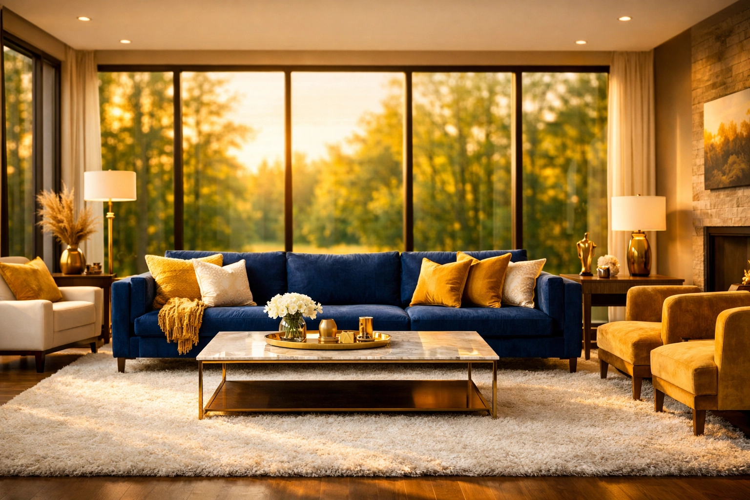 Pristine luxury house cleaning in Sudbury home featuring a modern living room with large windows.