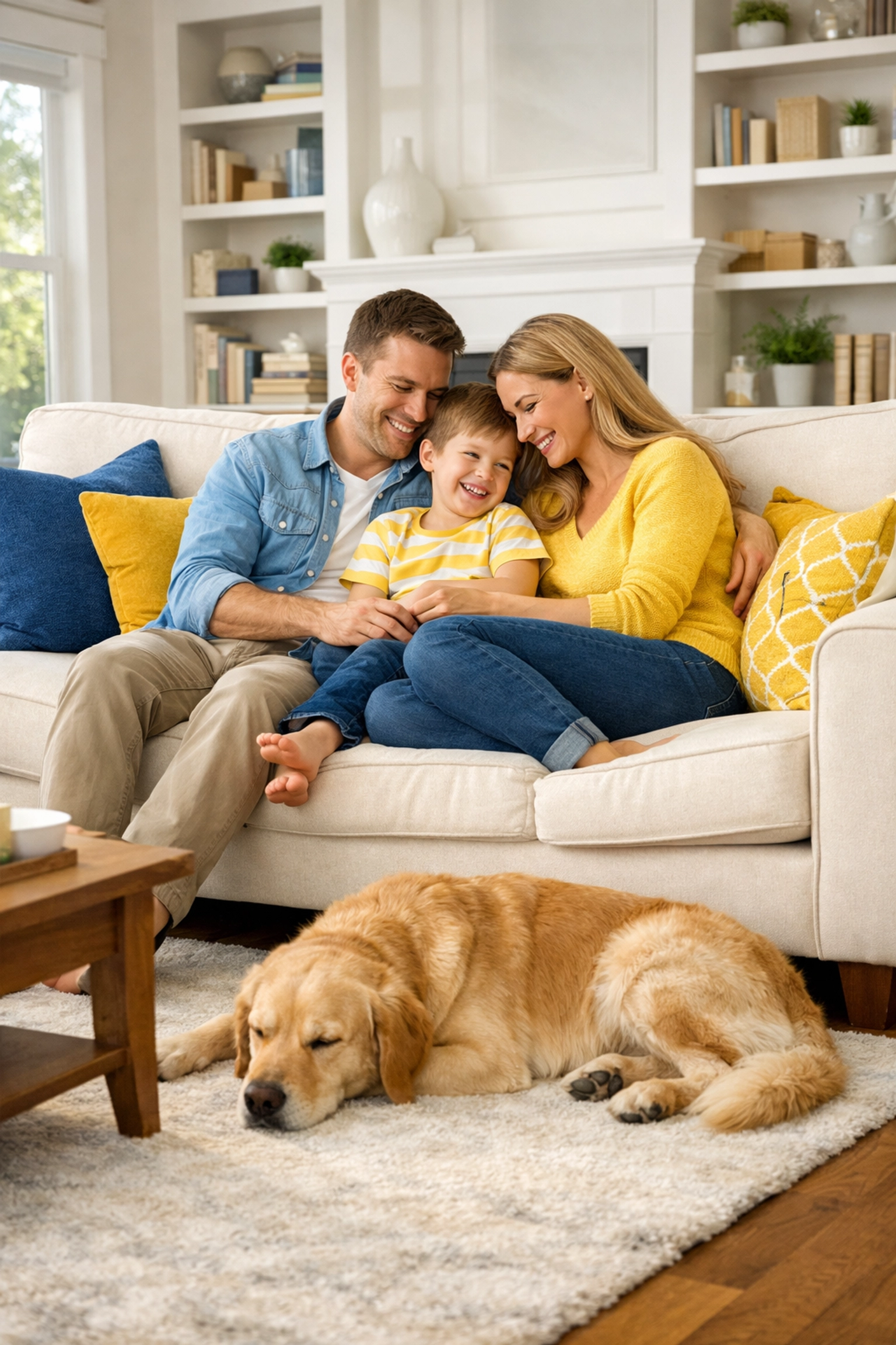 Medfield family enjoying a stress-free, clean home after a ninja-level deep cleaning Medfield MA.