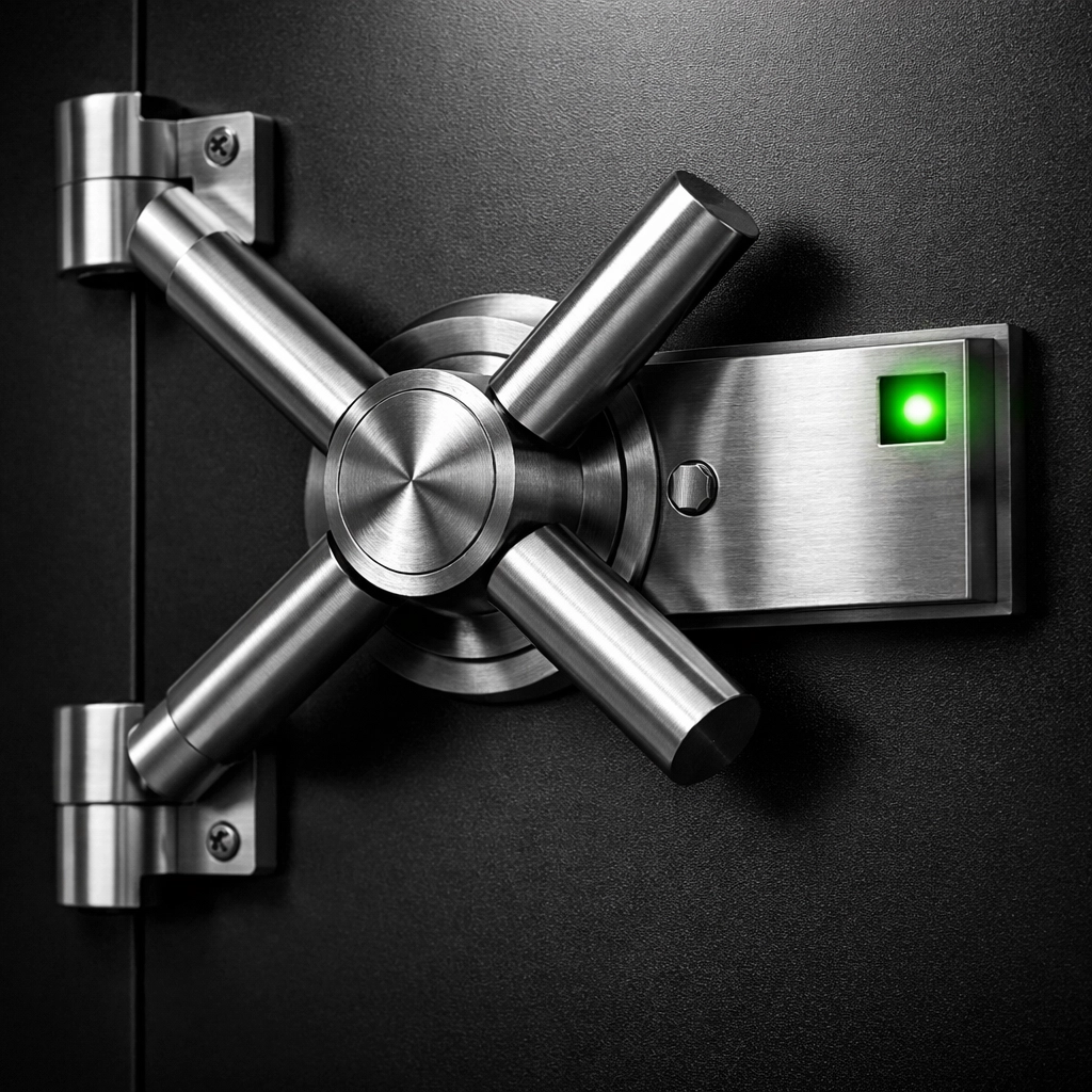 Secure metallic vault representing financial security and the be your own bank method.