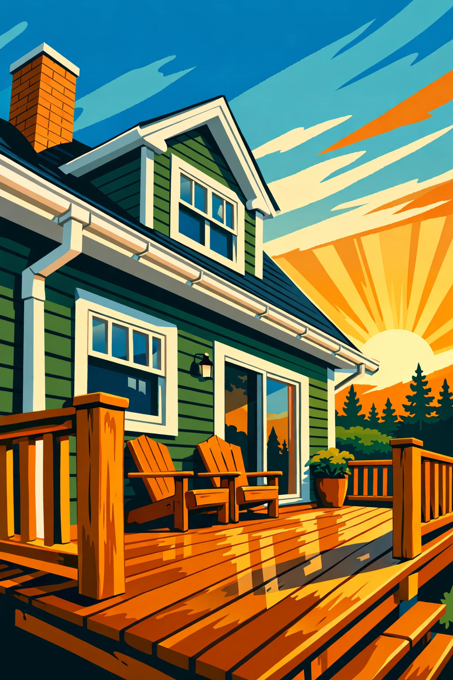 New Hampshire home with a well-maintained deck and clean gutters for spring maintenance in Barrington.