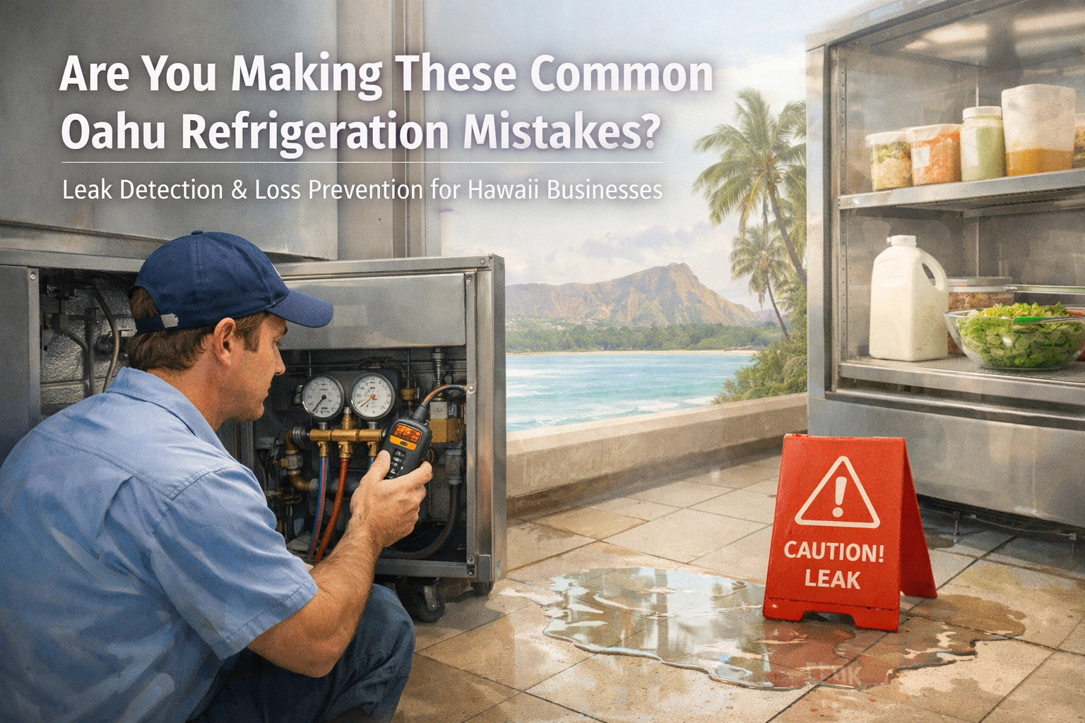 [HERO] Are You Making These Common Oahu Refrigeration Mistakes? Leak Detection & Loss Prevention for Hawaii Businesses
