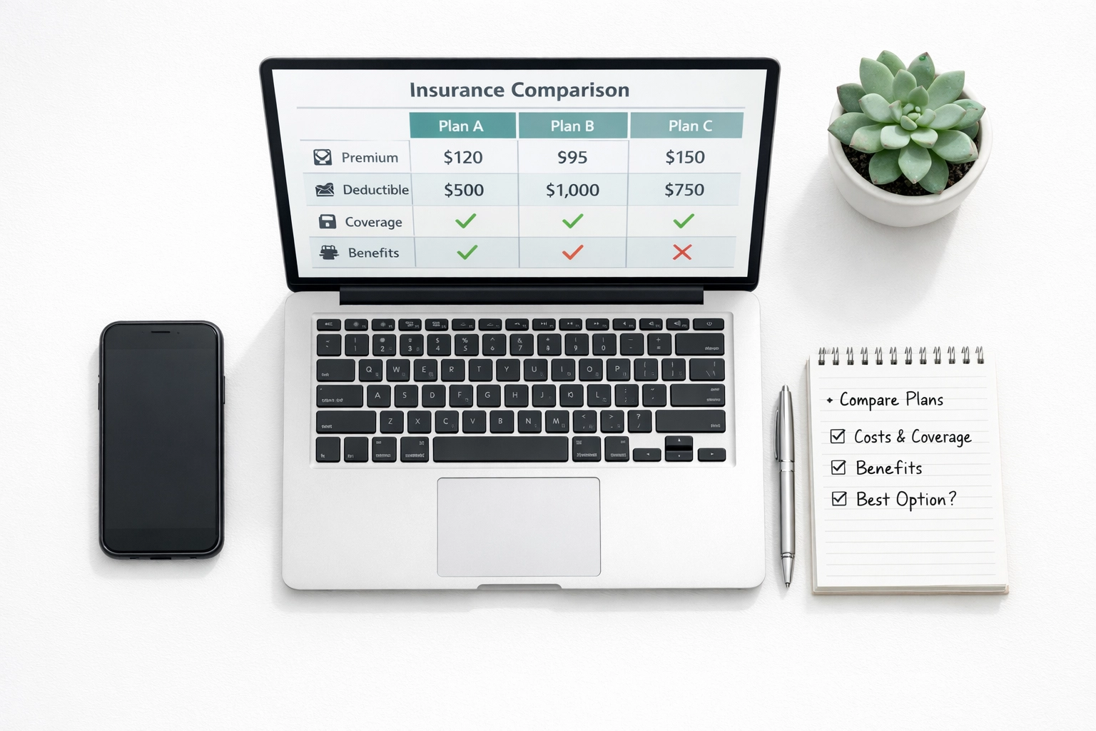 Comparing multiple car insurance quotes Pennsylvania on laptop for best rates