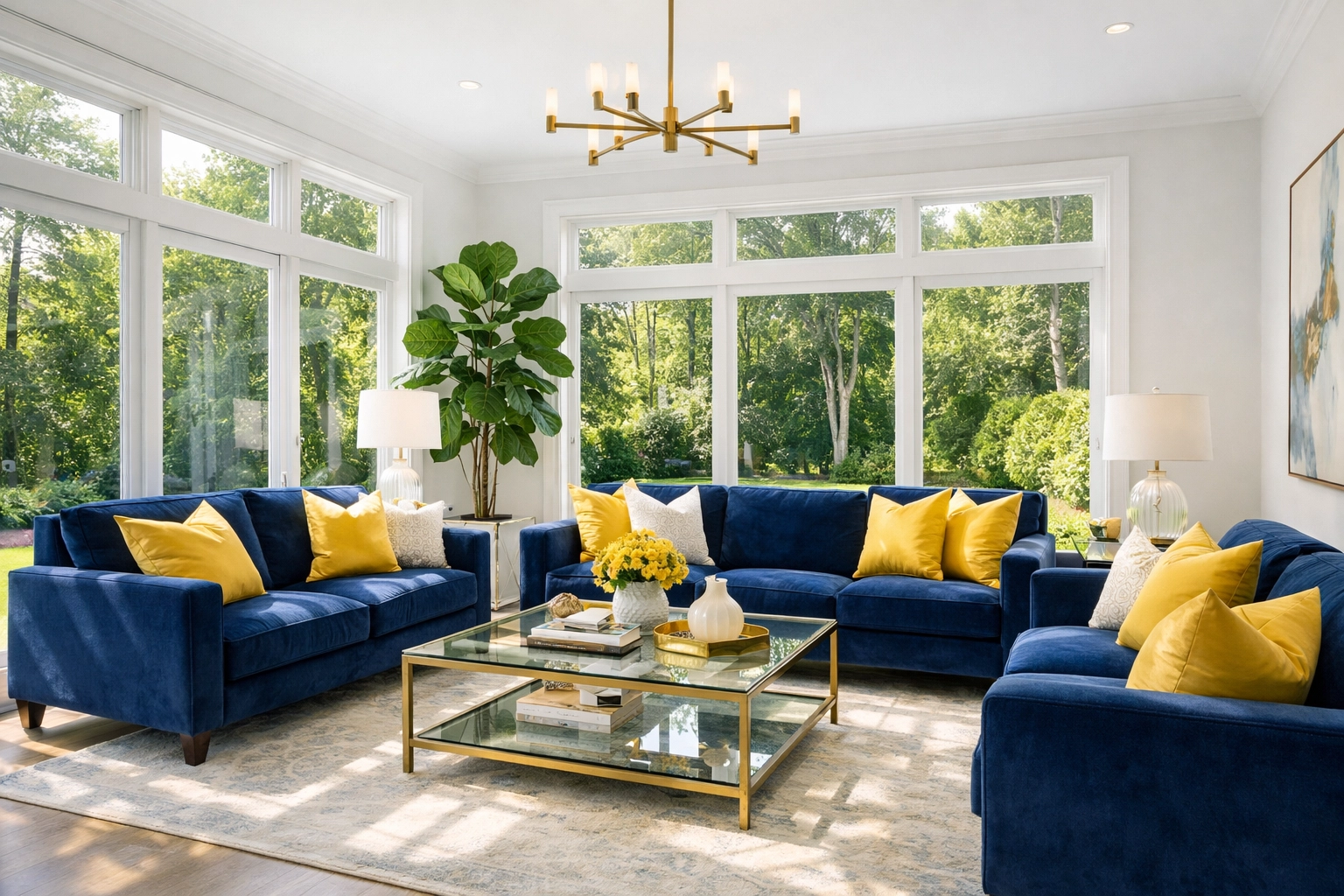 Toxin-free living room in a Massachusetts home cleaned with eco-friendly house cleaning methods.