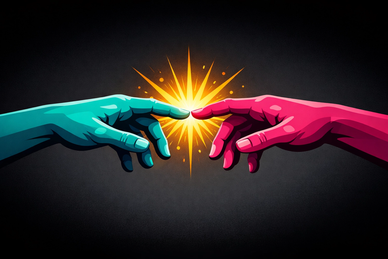 Two hands reaching together symbolizing couples finding common ground in relationships