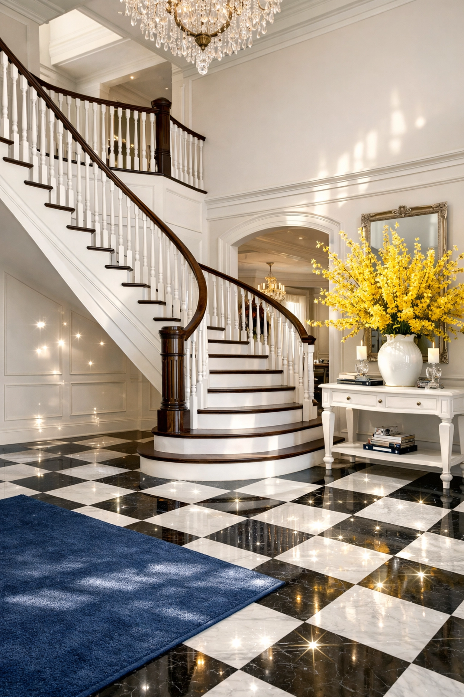 Sparkling luxury entryway reflecting the standard of professional residential cleaning in Longmeadow.