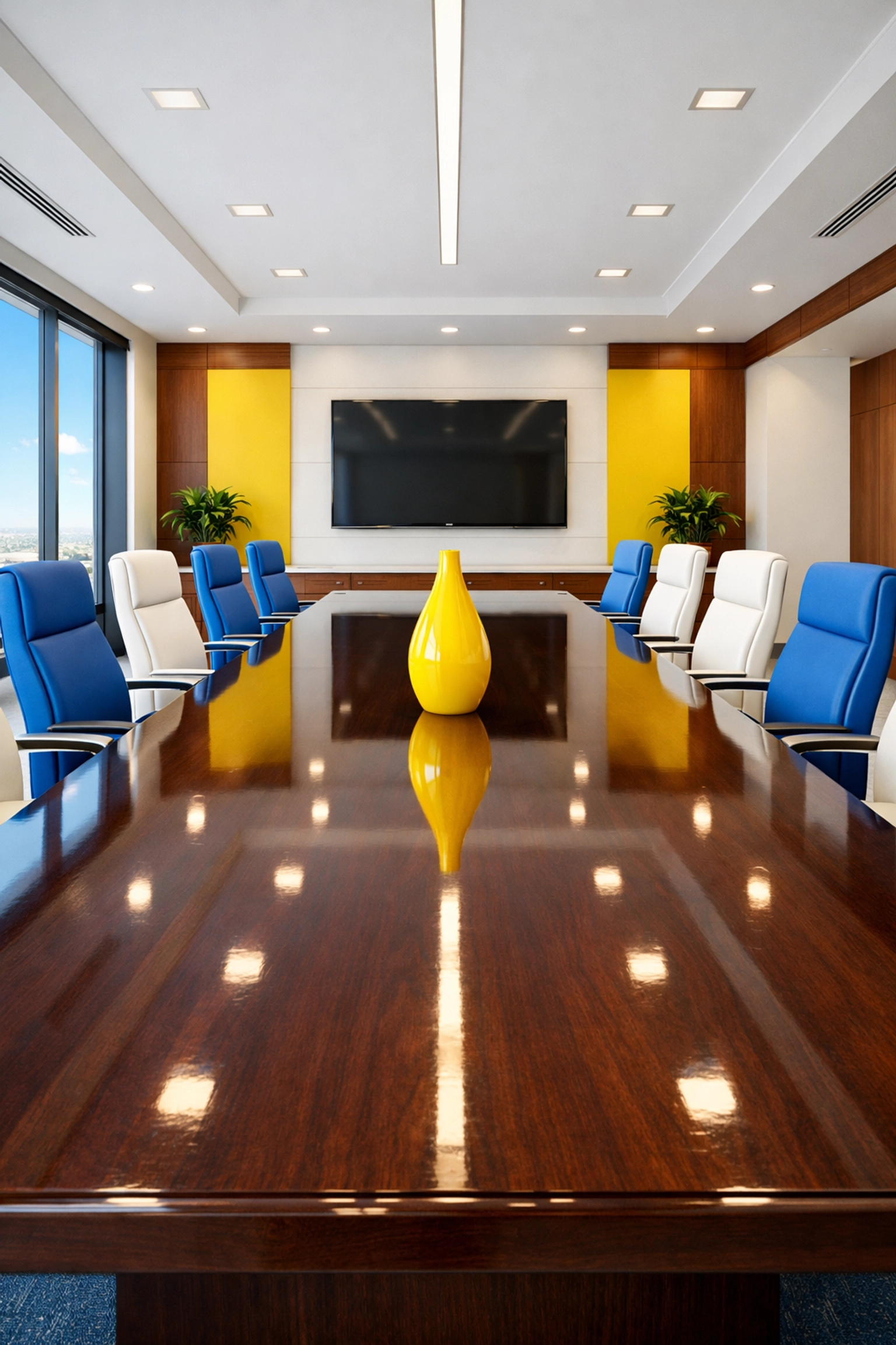 Polished executive conference room in Southborough after a deep cleaning service for maximum productivity.