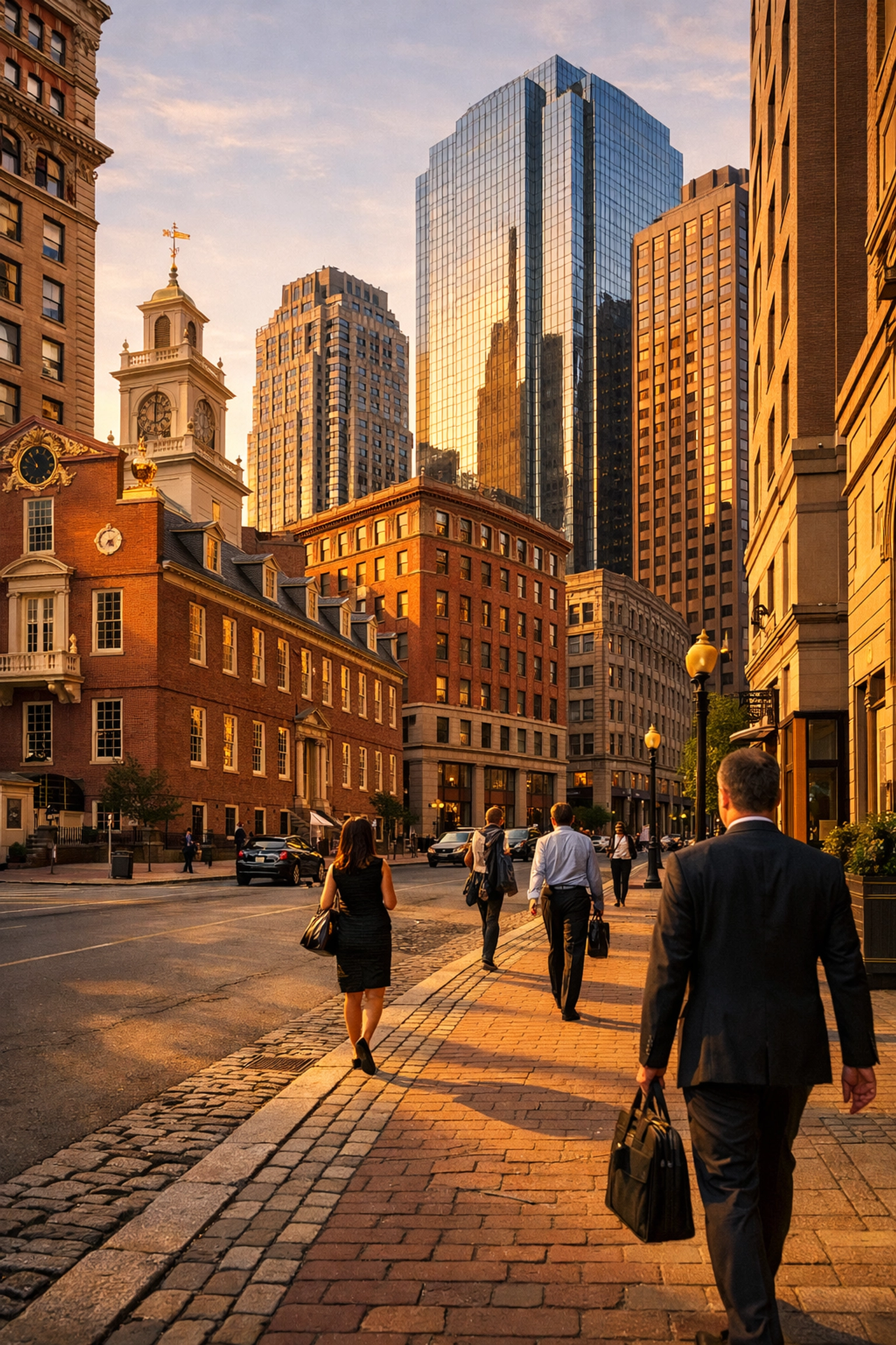 A historic Boston Financial District street showing the local roots of an experienced law firm.