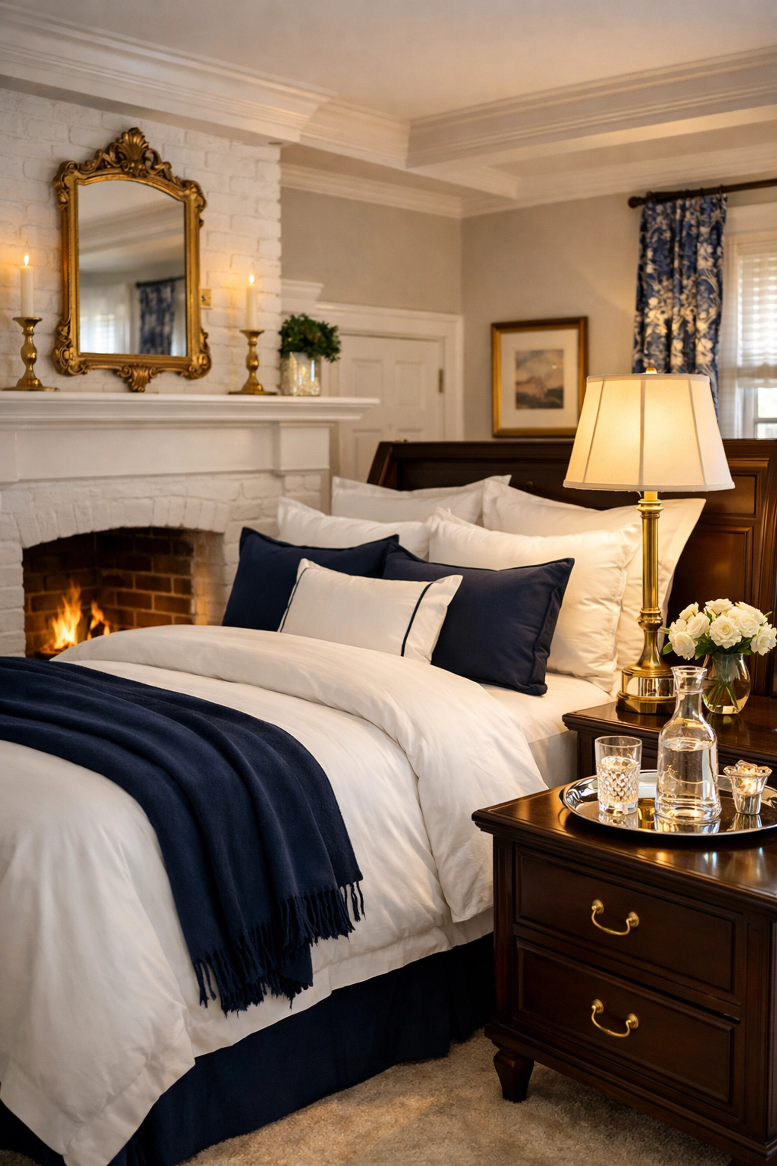 Sanitized historic master bedroom suite in Marblehead showing professional residential cleaning and move-in ready details.