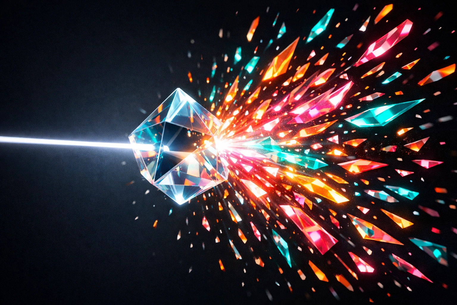 Digital prism representing AI email marketing tools turning a single message into thousands of personalized emails.